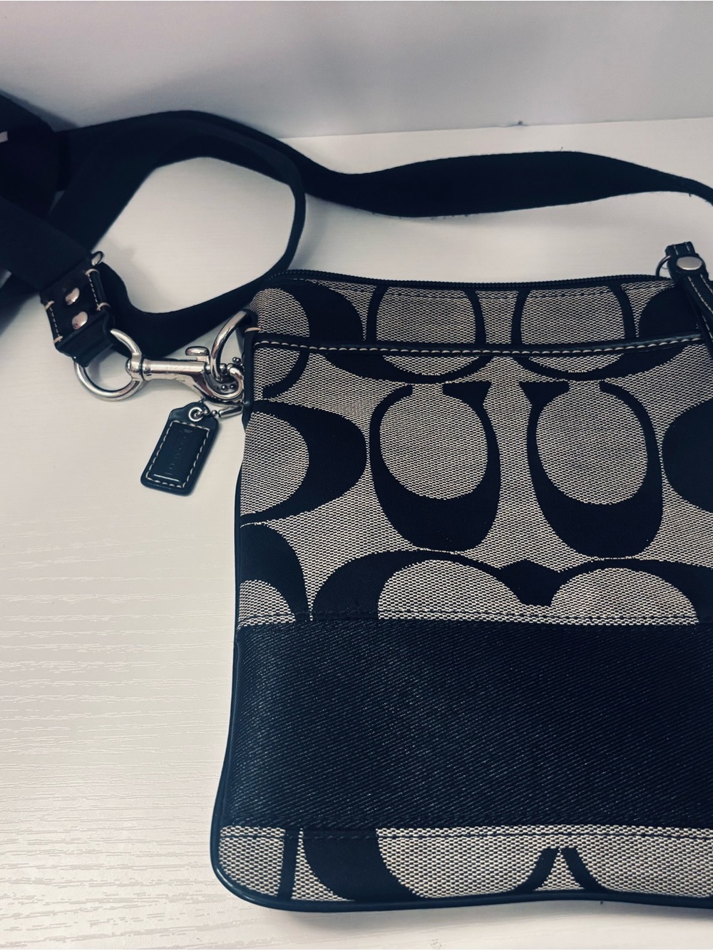 Coach Black and gray Signature Crossbody Bag